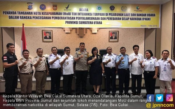Bea Cukai dan P4GN Bersinergi Berantas Narkotika di Wilayah Sumatera Utara