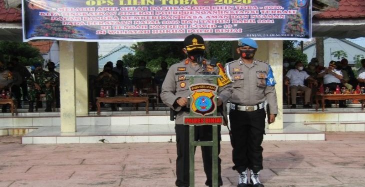 Kapolres Binjai pimpin apel pasukan Operasi Lilin Toba 2020