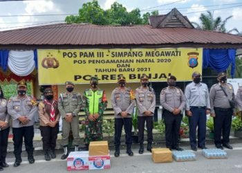 Kapolres Binjai tinjau Pos PAM pengamanan Natal dan Tahun Baru