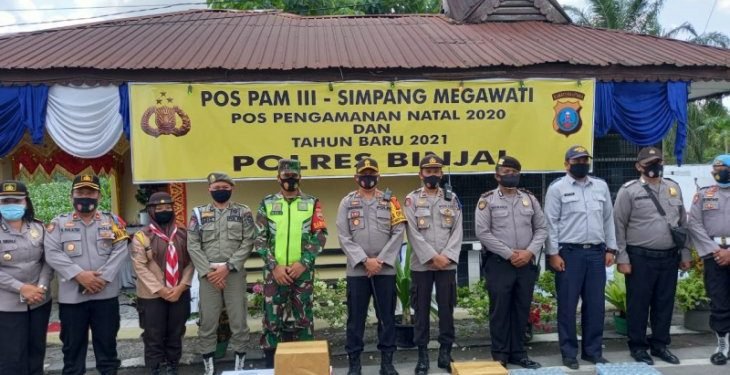 Kapolres Binjai tinjau Pos PAM pengamanan Natal dan Tahun Baru