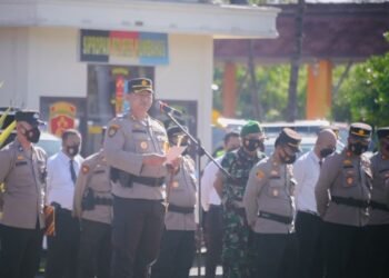 Kapolres Humbahas pimpin apel gelar Pasukan Ops Patuh Toba-2022